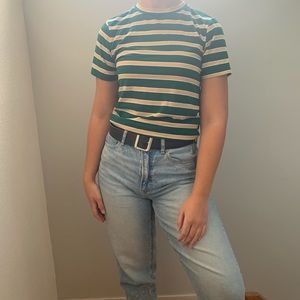Green striped tee